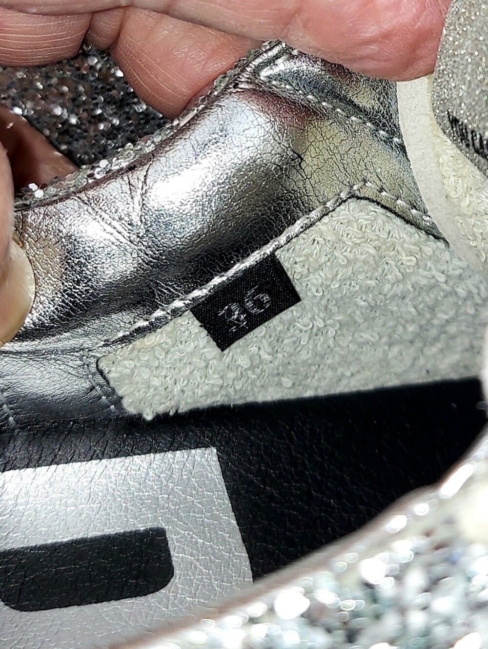 P448 John Ginevra White Silver Glitter Sneakers 36 - Picture 12 of 15